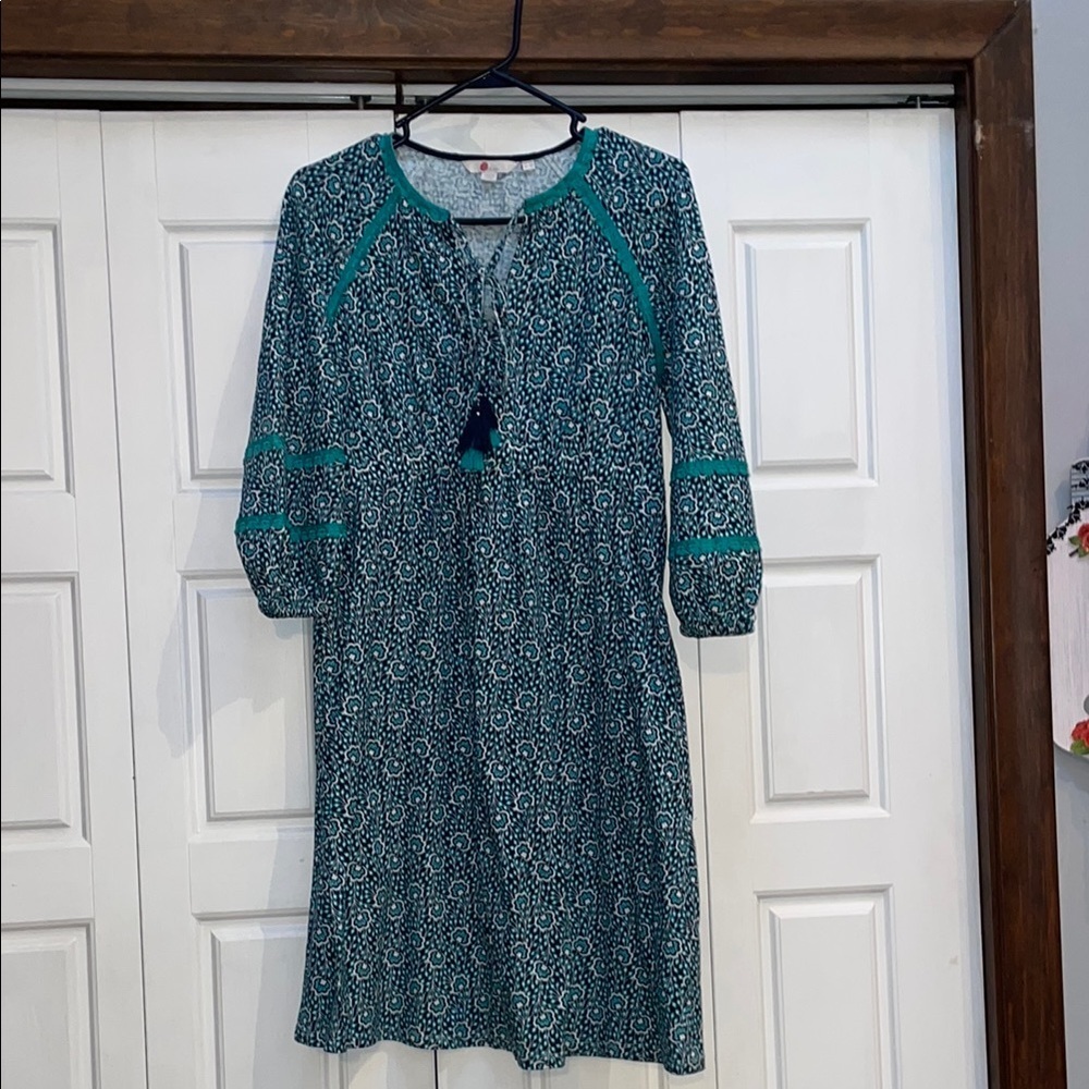 Boden Blue Sundress with 3/4 Raglan Sleeves